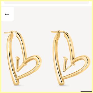 Big Size Women Hoop Earrings Fashion Letter Love Gold Stud Earrings Lady Luxury Designer Heart Earring Brands Jewelry Wholesale 21083006R