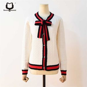 Kvinnor Bowtie Pure Color Sweater -L1178 211011