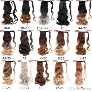 17 Inch Synthetic Ponytail Hair Extension Natural Black Brown Swing Clip In Wave Ponytail Wig 110g/pcs Headwear LS10E