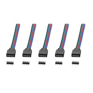 Tiras 20 PCs / Set 4 PIN RGB Conectores Cabo de fio para 3528 SMD LED Luzes LB88