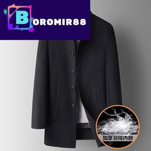 Nosić Coater 100 Kurtki Kołnierz Mink Odpinany Liner Dwustronny Tweed Medium Long Wool Men's Coat