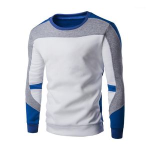 Mäns Hoodies Sweatshirts 2021 Män Mode Höst Vårt kläder Kontrast Färg Man Casual O-Neck Långärmad Toppar Pullovers EU-storlek S-3X