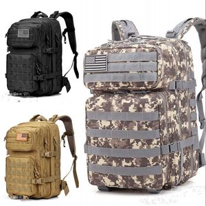 Military Tactical Waterproof Army Backpack Men Male 3P Assault Attack Bag 45L Large Outdoor Travel Back Pack Mountaineering Bags 577 X2