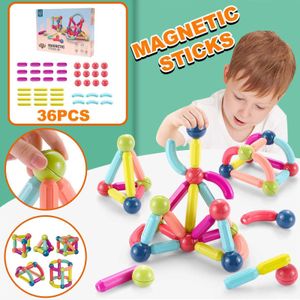 Projektant magnetyczny 42 sztuk Kolorowe paski magnetyczne DIY Zabawki Magnes Building Blocks Educational Constructor Zabawki dla dzieci Jigsaw Q0723