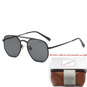 Klassische 3609 Sonnenbrille Markendesigner UV400 Brillen Metall Goldrahmen Sonnenbrille Männer Frauen Spiegel Sonnenbrille Polaroid Glaslinse mit Box