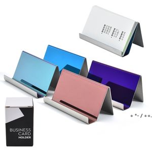 4 Colors High-End Stainless Steel Business Name Card Holder Display Stand Rack Desktop Table Organizer RRA12234