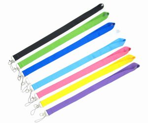 Dubbelsidaj Solid Färg Lanyardband för nyckeltelefoner Nyckelringar ID-tagg Badgehållare Multicolor Design Anti-förlust halsbandband Smycken