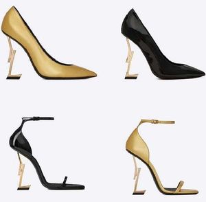 Klassiker Kvinnor Mode Strand Tjock Bottom Dress Sko Alfabet Lady Sandals Läder Högklackat Skor Slides av Brandshoes_Sale001