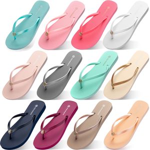 Damskie kapcie Moda Flip Flops Beach Hotel Indoor Slipper Potrójny Czarny Różowy Biały Lemon Green Grey Blue Womens Shoes dwadzieścia trzy