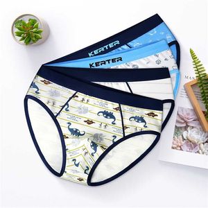 4PC / Pack Boys Boxers Underkläder Söt Dinosaur Print Shorts Teenage Panties Toddler Baby Kläder Bottu Panties Kids Underbyxor 211122