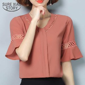 shirts women chiffon blouse blouses V-Neck tops and blusas femininas elegante 3107 50 210528