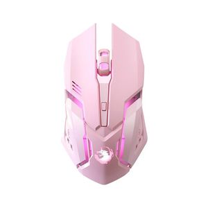 Myszy Różowy Przewodowy USB Mysz do gier Gamer z ergonomicznym cichym światłem dla komputera PC Laptop Wireless