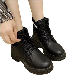 Women Boots Platform Shoes Black White Womens Cool Motorcycle Boot Leather Shoe Trainers Sports Sneakers Size 35-40 07