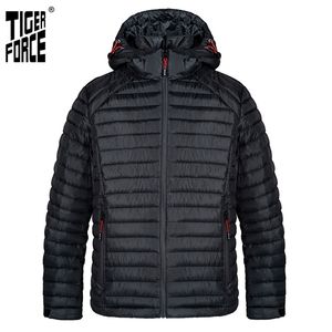 TIGER FORCE Giacca primaverile da uomo Top Brand Alta qualità Grigio scuro Casual Warm Outdoor Zipper Uomo Parka antivento 50628 211104