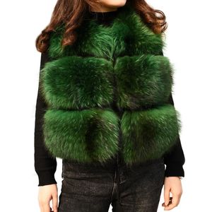 Women's Fur & Faux Women Real Raccoon Vest Winter Thick Warm Fashion Natural Gilet Ladies Waistcoat