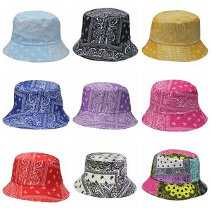 Man kvinna bandana bucket hatt europeisk stil fiskare keps cool cykling jakt hattar vikbar solhat konstnär dansar två sido slitage