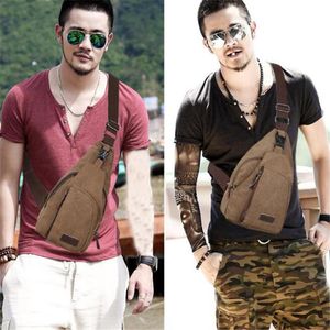 Waist Bags Canvas Water Proof Handbags For Male Fashion Vintage Men Crossbody Chest Pouch Bum Hip Bag Pillow Casual