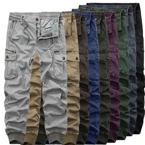 9 Farben klassische Herren Cargohose Mode Multipocket Baumwolle Casual Tooling Hose Plus Größe 29-38 210715