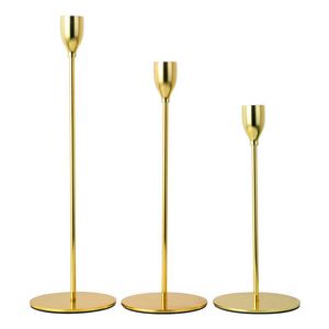 3Pcs Set Chinese Style Metal Candle Holders Simple Golden Wedding Decoration Bar Party Living Room Decor Home Decor Candlestick