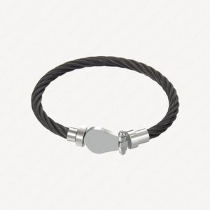 Bracciale da uomo in acciaio inossidabile Braccialetti con fibbia a ferro di cavallo Regalo fatto a mano San Valentino Vacanze di Natale Accessori di fascino di moda con sacchetti di gioielli all'ingrosso