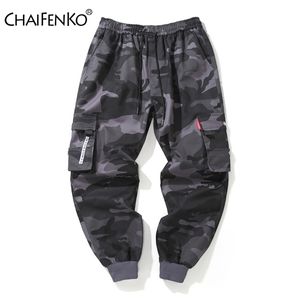 Chaifenko marka Męskie Joggery spodnie kamuflaż spodni ładunkowy Mężczyzn Hip Hop Jogger Modna moda moda belka stóp pant men m8xl 201110