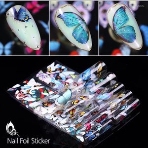 Aufkleber Abziehbilder 10 Blatt Schmetterling Nagelfolien-Set Holographien für Nägel Kunst Sliders Transferpapier Wraps 3D-Dekoration Prud22