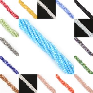 3mm about 125-130 pcs set Rondelle Austria Crystal Beads Faceted Glass Beads Loose Spacer Beads For DIY Bracelet Jewelry Making 5643 Q2