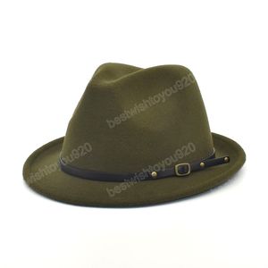 Męski Feel Fedora Hat Unisex Church Bowler Homburg Jazz Hat Fashion Stylish Trilby Sombrero Hats