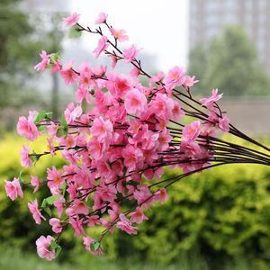 Decorative Flowers & Wreaths Artificial Cherry Spring Plum Peach Blossom Branch Silk Flower Home DIY Wedding Decoration Plastic BouquetDecor