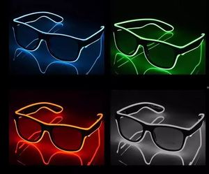 LED Świezające okulary El Wire Luminous Party-Glasses Oczoce na urodziny Halloween Xmas Party Dostawca dekoracyjny