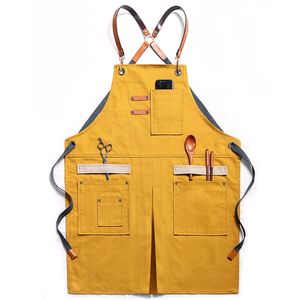 Creative Jeans Apron Hair Stylist Milk Tea Cake Shop Barista Men and Women Florist Work Clothes Hair Custom 220621