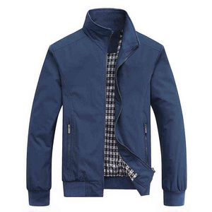2021 Spring Autumn Casual Solid Fashion Slim Bomber Jacket Men Overcoat Ny ankomst Baseballjackor Herrjacka M-6XL TOP Y220803