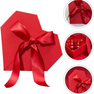 Gift Wrap 1PC Heart Shaped Box Candy Packing Boxes With Ribbon Jewelry Storage Case For Wedding Valentine's Day AnniversaryGift