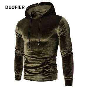 Męskie bluzy bluza Velor Long Sleeve Autumn Spring Sprężyna zwykła odzież uliczna chłopiec solidny kolor z kapturem szczupły męskie dresy 220815