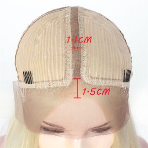 613 Blond spetsfront peruk Långt rak Glueless värmebeständig fiber Syntetisk korsspets peruk för svarta kvinnor cosplayfactory direkt