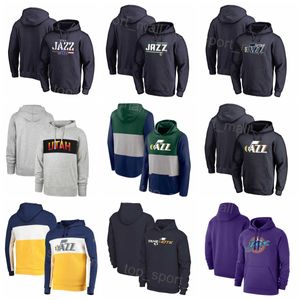 Mężczyźni Młodzież koszykówka Rudy Gobert Hoody Jersey 27 Donovan Mitchell Hooded 45 Mike Conley Bluies 10 bluzy Bojan Bogdanovic 44 Clarkson 00 Joe Ingles 2 for Sport