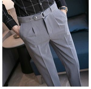 9 teil für Männer Plissee Hosen Koreanische Mode Knöchel Länge Streetwear Casual Hose Herren Formelle Hose Slacks Chinos 2024 neue Marke