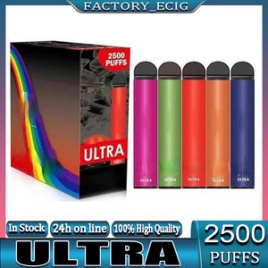 Ultra 2500 Puffs Disposable cigarette Vape Device 850mah Battery 9ml Cartridge Starter Kit Vs Infinity Fumed Fast Ship 34 Flavors