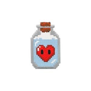 Cartoon Heart In Bottle Embroidery Iron On Patches Sewing Notions Game Style For Clothing Shirt Bags Custom Patch