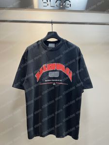 22SSメンデザイナーTシャツTEEパリレターフランスフランスデカワードハサミ半スリーブクルーネックストリートウェアブラックホワイトXINXINBUY S-2XL