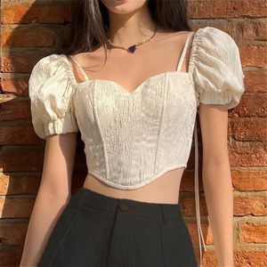 Women's T-Shirt Sexy Short Sleeve T Shirt Women Streetwear Y2K Clothes Crop Top Korean Fashion Spring Summer Short Skinny Tshirt 2023 New White