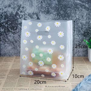 50Pcs Shopping Bags For Boutique Supermarket Wholesale With Handle Christmas Wedding Party Andy Cake Wrapping Plastic Packaging