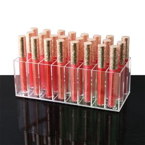 Acrylic Lip Gloss Holder 24 Slots Lipstick Box Display Stand Sundry Storage Cosmetic Makeup Organizer LJ200812