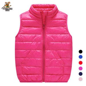 5 Color Child Vest Winter Jackets Children Outerwear Warm Cotton Turtleneck Baby Boys Girls Vest For Age 3-12 years Old J220718