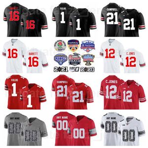 NCAA College Ohio State Buckeyes 12 Cardale Jones Jerseys Football 47 AJ Hawk 21 Parris Campbell 1 Braxton Miller 16 JT Barrett 25 Mike Weber Justin Fields Men Sale