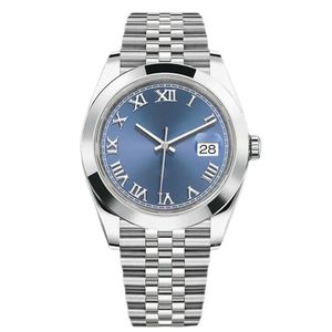 Relógio masculino azul roma face grande ampliação 36/41mm relógios mecânicos masculinos automáticos pulseira jubileu de aço inoxidável super luminoso relógio de pulso à prova d'água