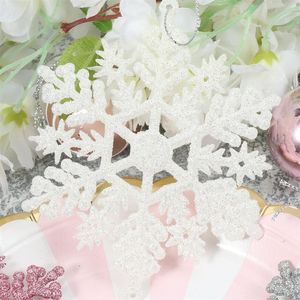 24Pcs Argento Rosa Natale Fiocco di neve a forma di Set Decorazioni natalizie Palla di Natale Ciondolo fiocco di neve Set Decorazioni per l'anno di Natale 201203