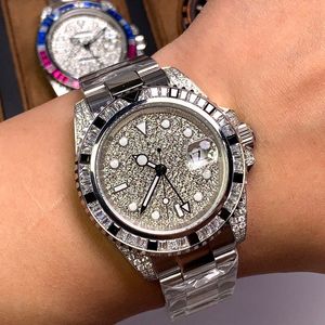 Homens relógios de relógio mecânico automático 40mm Rotatable Diamond Sapphire Swimming Fashion Business Watchwatch Montre de Luxe Presentes