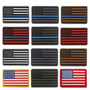 Toppa in PVC bandiera USA USA Toppa militare degli Stati Uniti d'America Emblema tattico Distintivi bandiera in gomma americana B0602N19