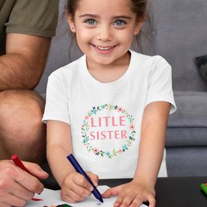 T-shirts Little Sister Toddler Girl T Shirt Children Summer Short Sleeve Tee Enfant Fille Fashion France Kids Tops Dropship Shirts T-shirts